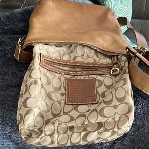 Coach signature crossbody/purse brown leather